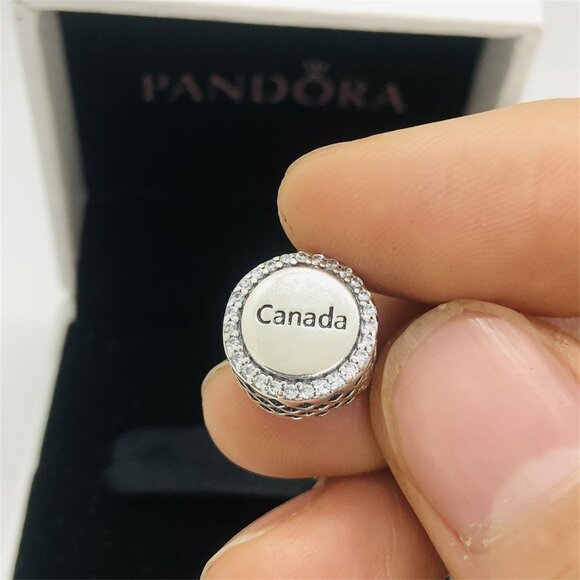 ✨🔥Pandora Canada Flag BEAD Charm |S925 Sterling Silver Jewelry with Gift Box - Picture 2 of 6